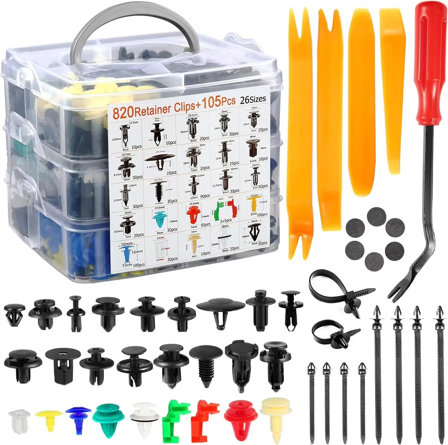 925 Pièces 26 Types De Boucle En Boîte Vis D'Expansion De Voiture Clip En Plastique Panneau De Porte Garde-Boue Couvercle Pare-Chocs Clip Ensemble De Fixation
