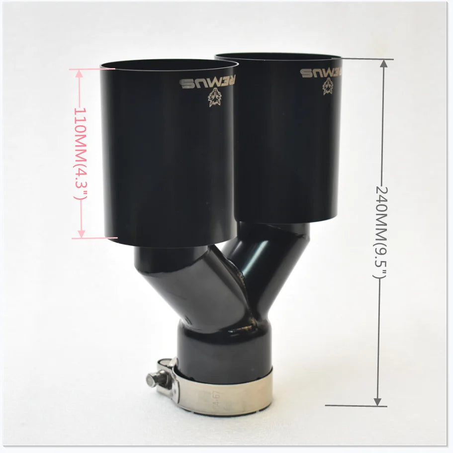 BLACK Muffler Dual Exhaust Tip