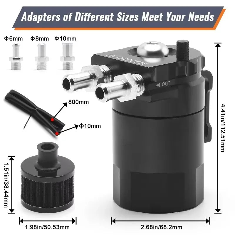 Universal Oil Catch Can Kit With adapter