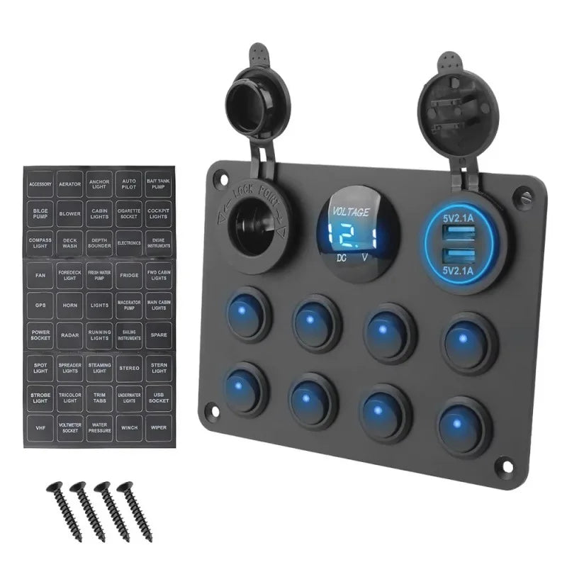 Button Rocker Toggle Switch Panel