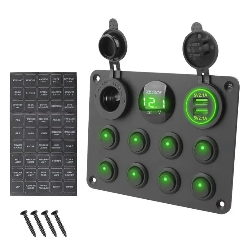 Button Rocker Toggle Switch Panel
