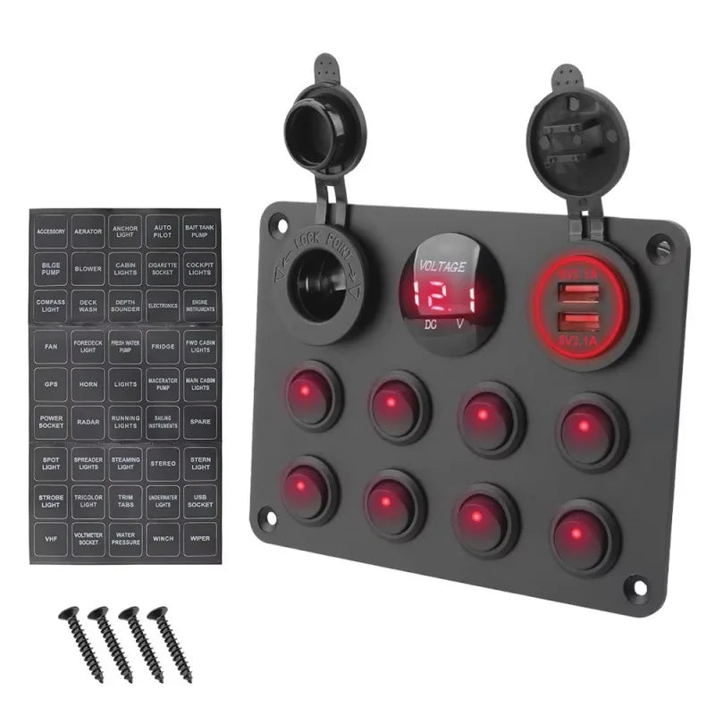 Button Rocker Toggle Switch Panel