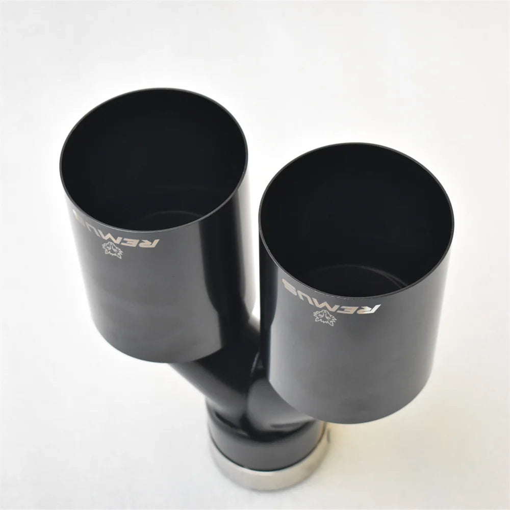 BLACK Muffler Dual Exhaust Tip