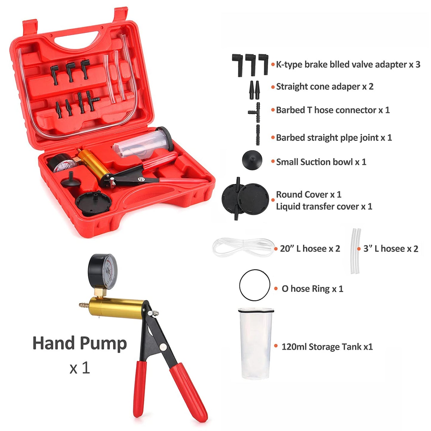 Brake Bleeder Kit Hand held Vacuum Pump