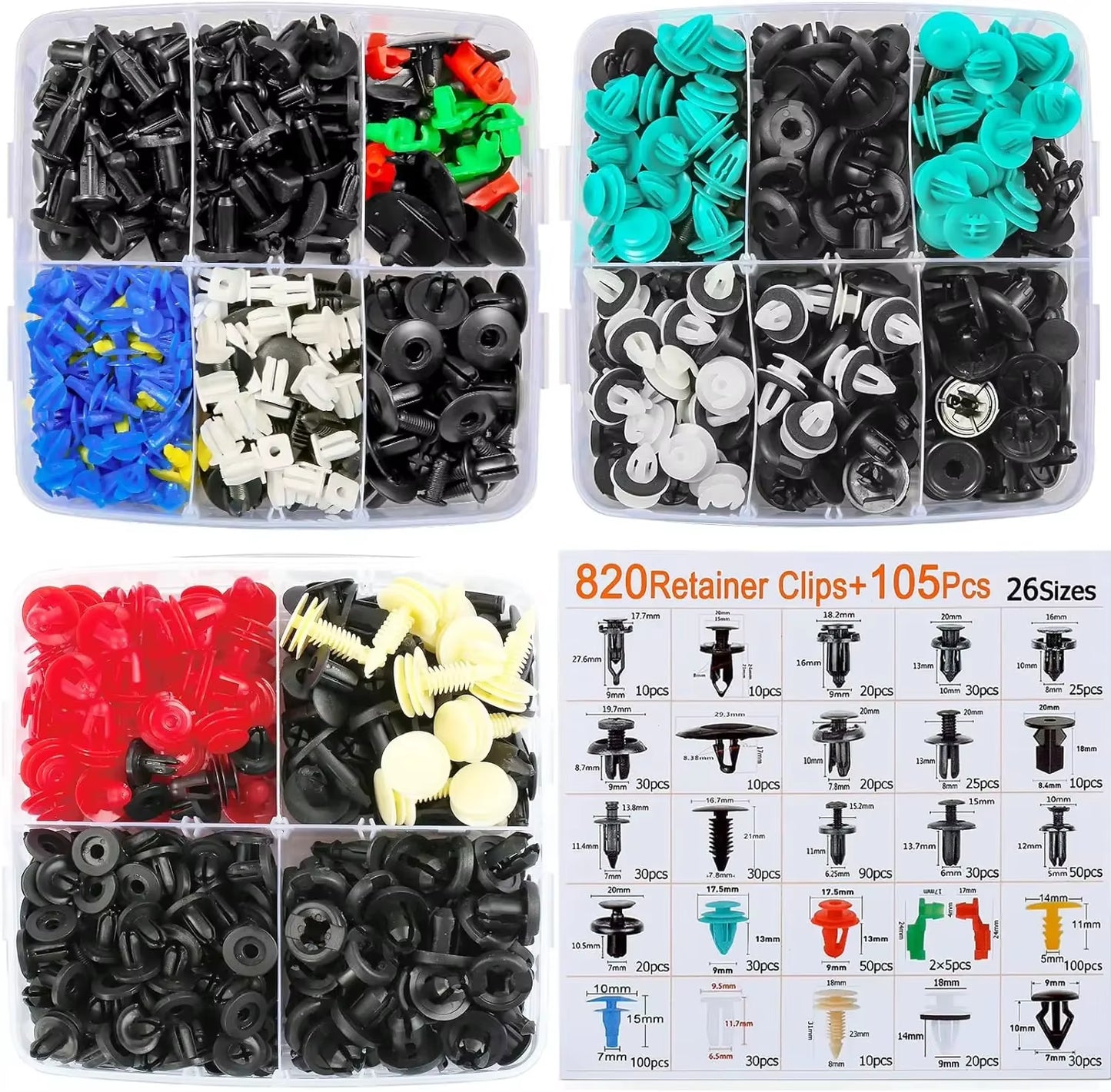 925 Pièces 26 Types De Boucle En Boîte Vis D'Expansion De Voiture Clip En Plastique Panneau De Porte Garde-Boue Couvercle Pare-Chocs Clip Ensemble De Fixation