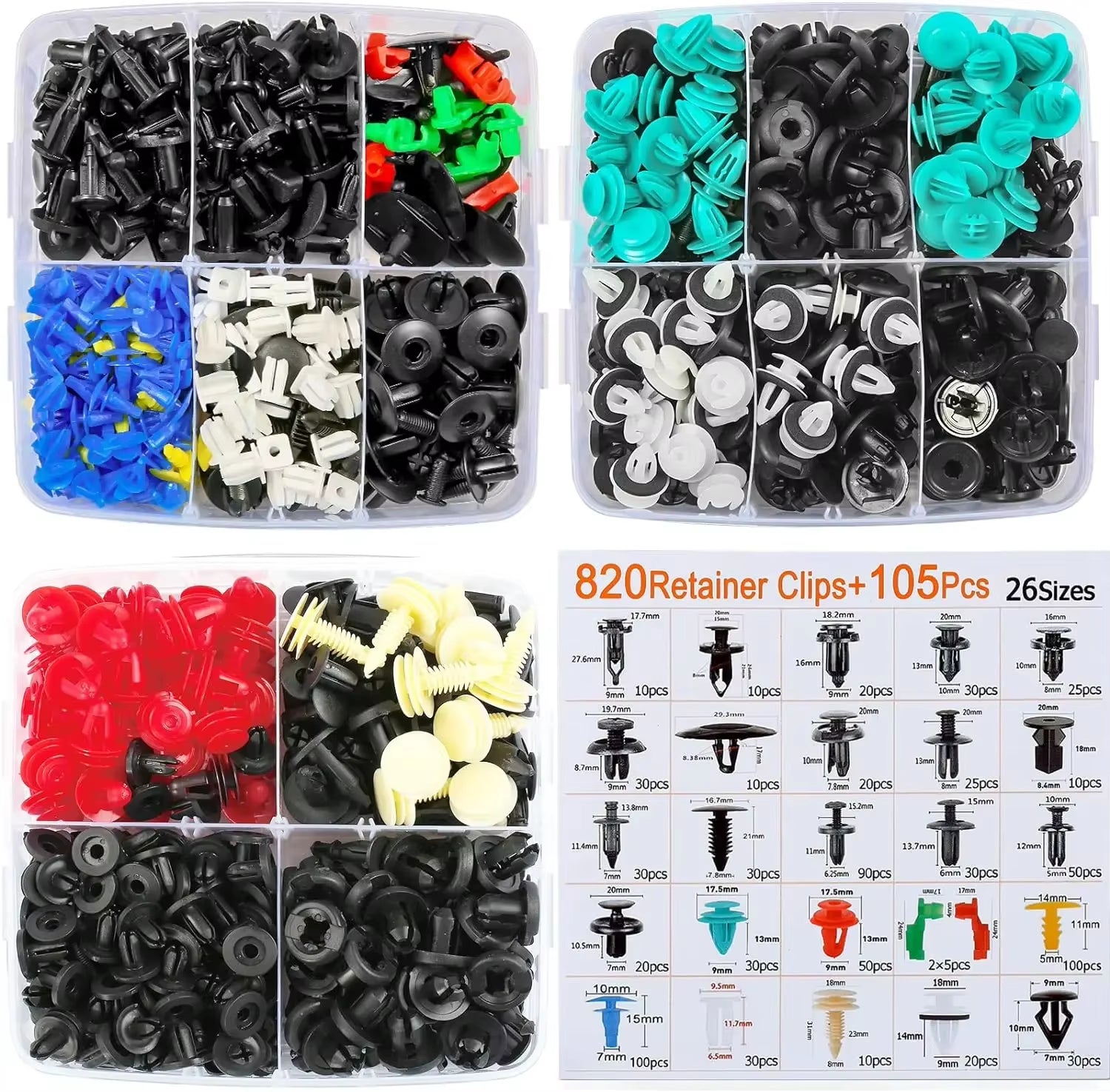 925 Pièces 26 Types De Boucle En Boîte Vis D'Expansion De Voiture Clip En Plastique Panneau De Porte Garde-Boue Couvercle Pare-Chocs Clip Ensemble De Fixation